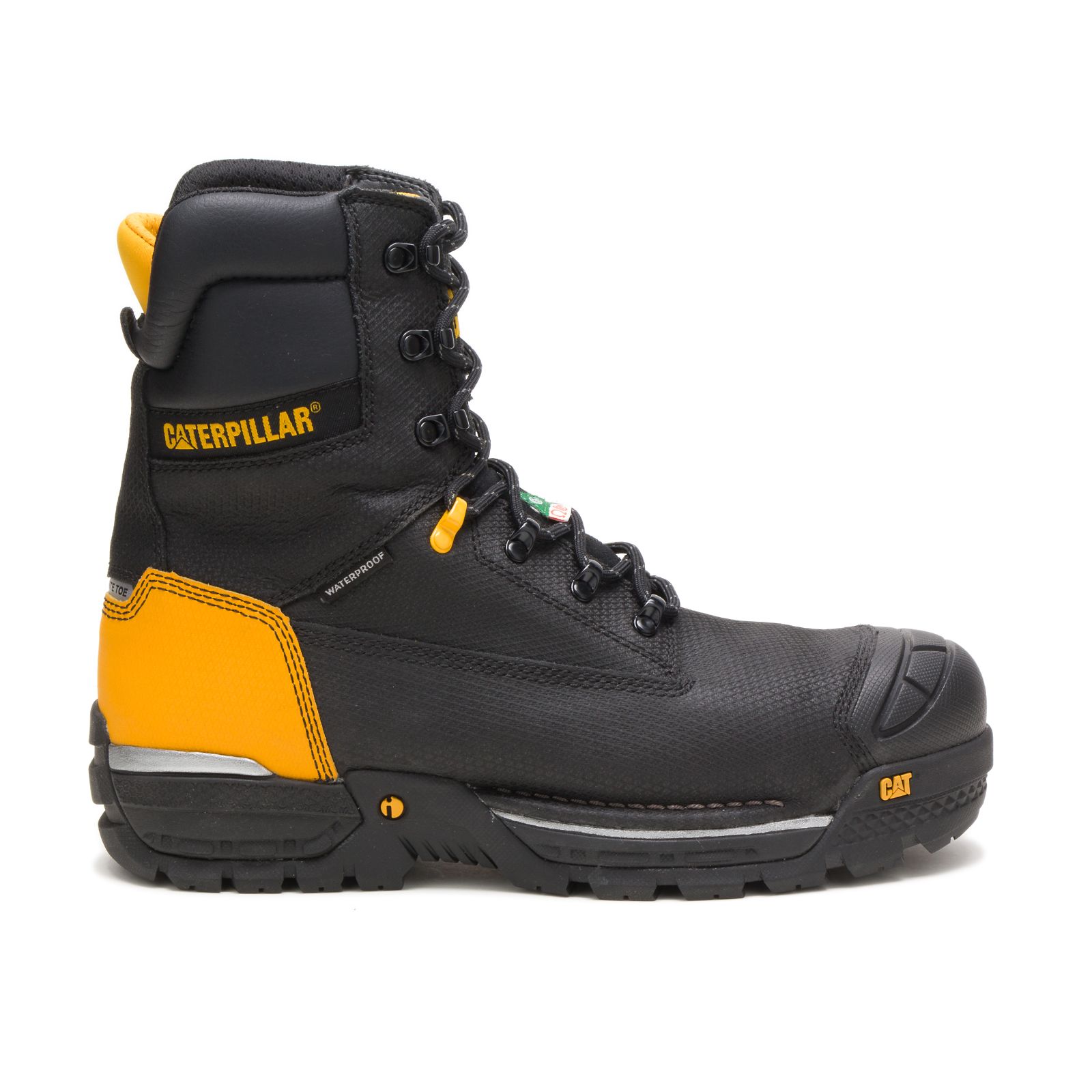 Caterpillar Men's Excavator Lt 8" Waterproof Tx Composite Toe Csa Work Boots Black CAT-96507